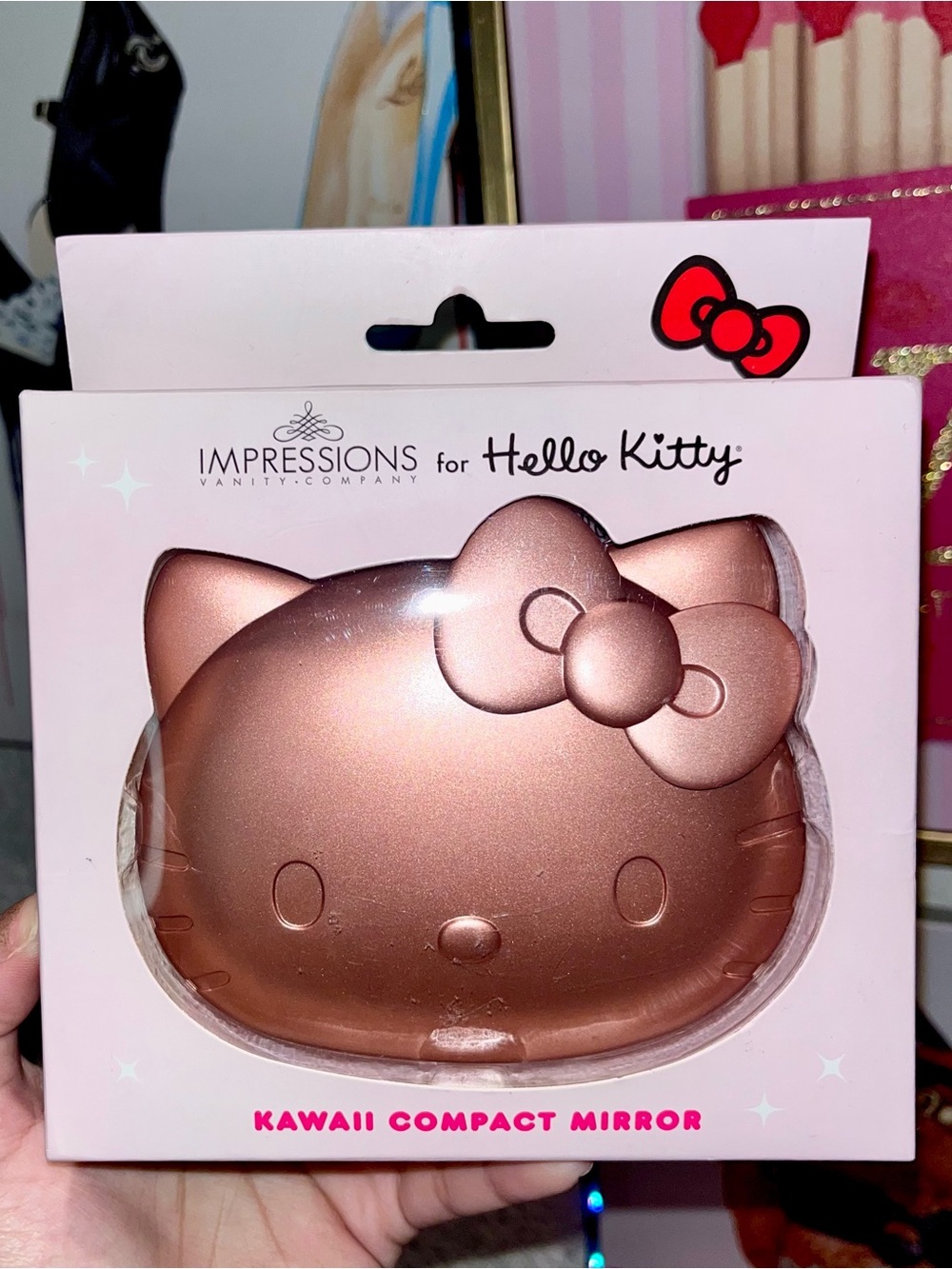 Impressions x Hello Kitty NIB Rose Gold - Vanity Kawaii Mirror w/ Sensor Light